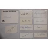 Australia tour of England 1948. Selection of ten individual ink signatures of players who toured