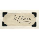 William Gilbert Grace. Gloucestershire & England, 1870-1899. Excellent ink signature of Grace on