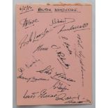 Bolton Wanderers F.C. 1949/50. Album page nicely signed in ink by fourteen members of the team