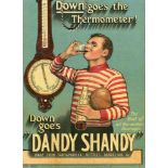 ‘Down Goes Dandy Shandy. Down goes the Thermometer!’. Attractive original chromolithograph