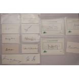 Australia. Selection of thirteen individual ink signatures of Australian players. The signatures,