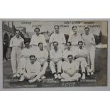 Oxford University C.C. 1913. Mono printed postcard of the Oxford team of 1913. Players include