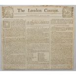 ‘The London Courant’. Early and original two sided newspaper for Wednesday 6th August 1746,