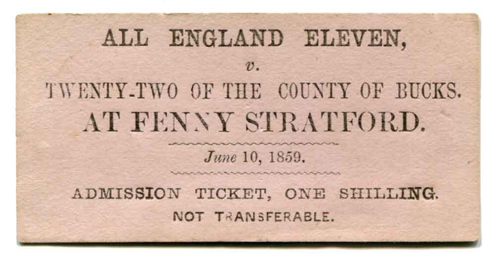 ‘All England Eleven v Twenty-Two of the County of Buckinghamshire 1859’. Small rare original match