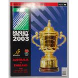 World Cup Final 2003. Official programme for the World Cup Final, Australia v England, played on