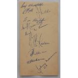 Derby County F.C. 1952/53. Album page signed in ink by eleven players. Signatures include Middleton,