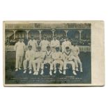 ‘English Test Team’ 1902. Mono real photograph postcard of the England team, standing and seated