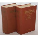 Wisden Cricketers’ Almanack 1957 and 1958. Original hardbacks. The 1957 edition has slight dent to