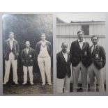 Kent C.C.C. Two mono real photograph postcards. One of Freeman and Woolley standing with the Nawab