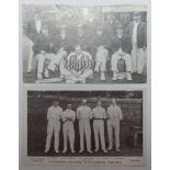 ‘Lancashire County Cricket Club 1905’. Mono printed postcard of the team, standing and seated in