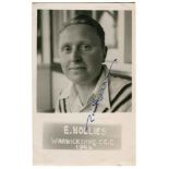 William Eric Hollies, Warwickshire & England 1932-1957. Mono plain back ‘Wilkes photograph’ postcard