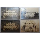 Cricket club postcards early 1900s. Five real photograph postcards and one small mono photograph