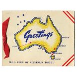 M.C.C. Tour of Australia 1950/51. Official ‘Press’ Christmas card from the tour with decorative