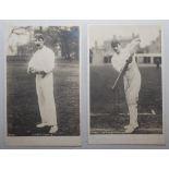 Cricket postcards. Two mono real photograph postcards of W. Mead and C. McGahey of Essex. Hartmann