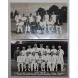 Kent C.C.C. Two mono real photograph postcards of Kent teams from 1950, photograph by Douglas