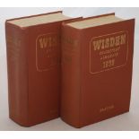 Wisden Cricketers’ Almanack 1955 and 1956. Original hardbacks. The 1955 edition shows evidence of