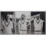 Kent C.C.C. Fourteen mono real photograph postcards featuring Kent players including Richardson,