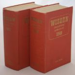 Wisden Cricketers’ Almanack 1949 and 1950. Original hardbacks. The 1949 edition with broken internal