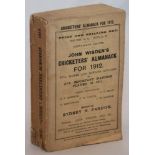 Wisden Cricketers’ Almanack 1912. 49th edition. Original paper wrappers. Some age toning and