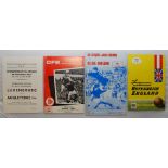 England International away programmes 1960-1970. Four official programmes for international