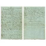 Edward Mills Grace.  Handwritten four page letter from Grace to his Mother, Martha, written from