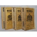 Wisden Cricketers’ Almanack 1938, 1939 and 1940. 75th to 77th editions . Original limp cloth covers.