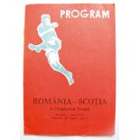 Romania v Scotland international away programmes 1975. Official programme for the European