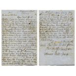 Edward Mills Grace. Handwritten twelve page letter from Grace to his Mother written from Macquarie