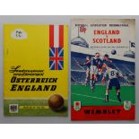 England. Selection of eleven official international programmes of various England matches