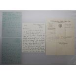 Northamptonshire. Selection of three hand/typewritten letters from Northamptonshire players. Players