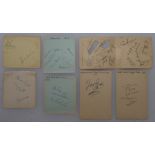 Cricket autographs 1930/50’s. Selection of album pages signed by various players from the period.