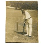 ‘Dr W.G. Grace’. Excellent original sepia photograph of Grace, wearing London County XI cap, full