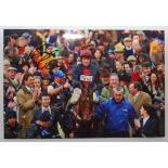 Horse racing signed photographs. Eight signed colour copy photographs of Geraghty, Buick, Twiston