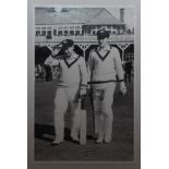 Australia. Original Walkers mono photograph of Morris and Hole of Australia walking out to bat at
