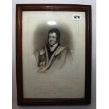 John Bligh, 4th Earl of Darnley. Original mono engraving of Bligh, half length in ceremonial