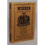 Wisden Cricketers’ Almanack 1945. 82nd edition. Original limp cloth covers. Only 6500 paper copies