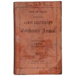 James Lillywhite’s Cricketers Annual 1872, 1873, 1878, 1879, 1881 (two copies), 1882, 1883, 1885 (