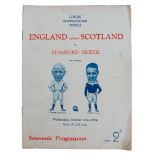 England v Scotland ‘League International Match’. Official programme for the match played 31st