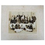 Victor Trumper. Rare original sepia photograph of ‘The Rest of Australia’ team, standing and