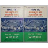 F.A. Cup Finals programmes. Manchester City v Newcastle United 1955, Birmingham City v Manchester