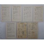 Nottinghamshire County Cricket Club. Selection of seven war-time scorecards for matches played at