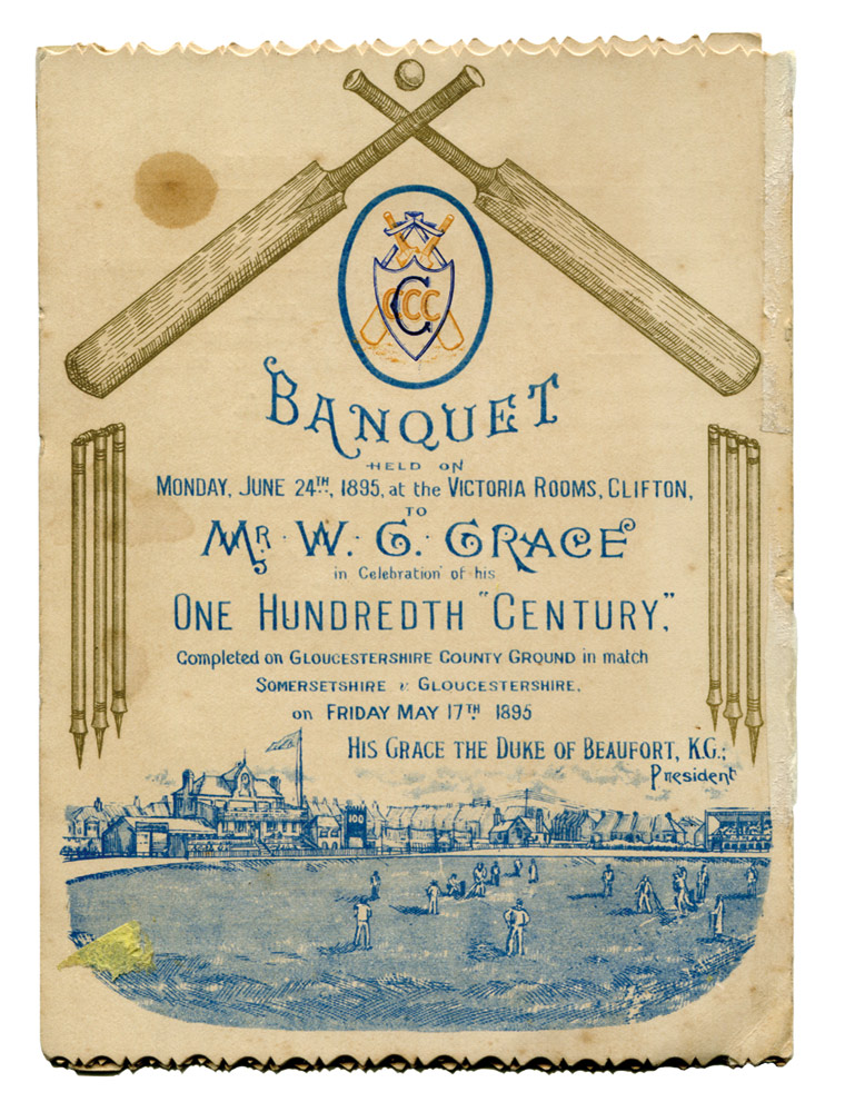 W.G. Grace. ‘Banquet held on Monday, June 24th 1895 at the Victoria Rooms, Clifton to Mr W.G.