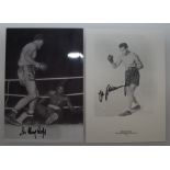 Signed boxing photographs. Mono copy photograph of Henry Cooper having floored Cassius Clay (