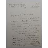 Sir Abraham ‘Abe’ Bailey 1893-1898. One page hand written letter from Bailey, dated 30th May 1923,