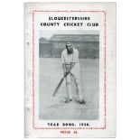 Gloucestershire County Cricket Club Yearbook 1938. Original pictorial covers with image of W.G.