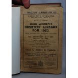 Wisden Cricketers’ Almanack 1923. 60th edition. Bound in brown boards, with original wrappers