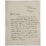 F.S. Ashley-Cooper. Handwritten two page letter on ‘Betchworth’ headed paper, dated ‘Today, 1912’,