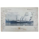 England v Australia 1920/21. Original official photograph of the ship R.M.S. Osterley, by Exchange