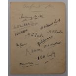 Oxford. Album page with twelve Oxford University ink signatures from 1937, Ten Warwickshire