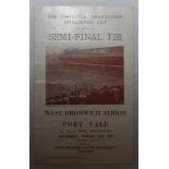 F.A. Cup semi-finals. Official semi-final programmes for West Bromwich Albion v Port Vale 1954,